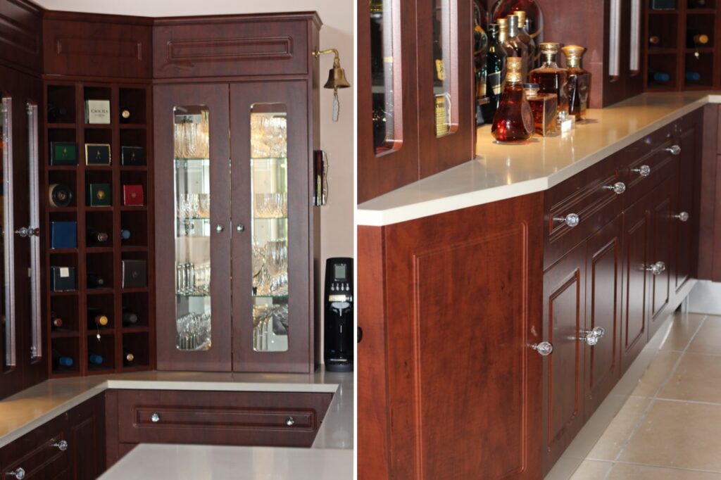 Royal-Mahogany-bar-with-white-engineered-stone-tops